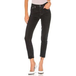 AGOLDE Jamie High Rise Classic Jeans Size 24 XXS Womens Black Compass $168
